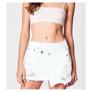 LF Carmar White Denim Asymmetrical Skirt